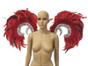 Showgirl Feather Wing Backpiece with Rhinestone Scroll Frames