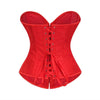 Victorian Floral Jacquard Overbust Corset Front Busk Lace-Up Bustier Top