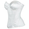 Overbust Corset Bustier Top Built-In Bra Cup Lace-Up Waist Cincher