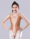 Backless High-Cut Sheer Oil Glossy Bodysuit Satin Smooth Leotard