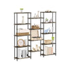 Triple Wide 5 Tier Bookshelf, Industrial Style Bookcases with 14 Shelves,Open Large Storage Bookshelves ShelvingHome Office