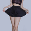 Ice Silk High-Waist Split Flared Mini Shorts High-Stretch Micro Hot Pants