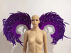 Showgirl Feather Wing Backpiece with Rhinestone Scroll Frames