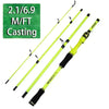 BAKAWA Spinning Fishing Rod 1.8M 2.1M 4 Section Casting Power UltraLight Portable Lure Feeder Pole Pesca EVA Handle Fish Tackle