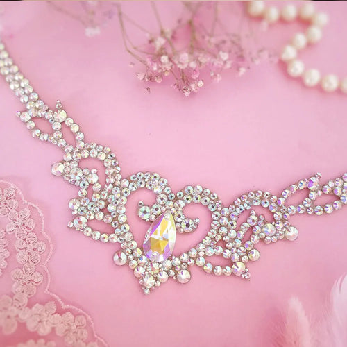 AB Rhinestone Heart Choker