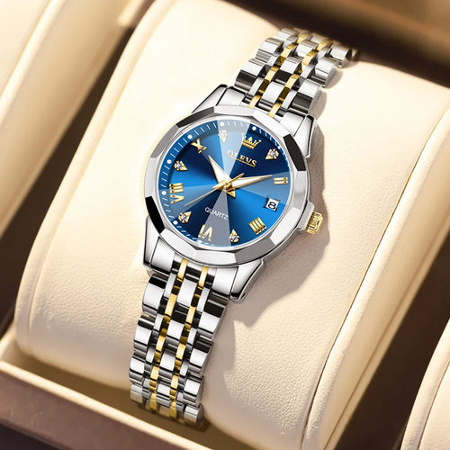 Women's Two Tone Stainless Steel Quartz Watch With Date