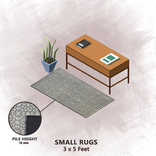 Premium Hand-Tufted Rug Made of 100% Wool  - Shiraz Grid - 3x5 Feet