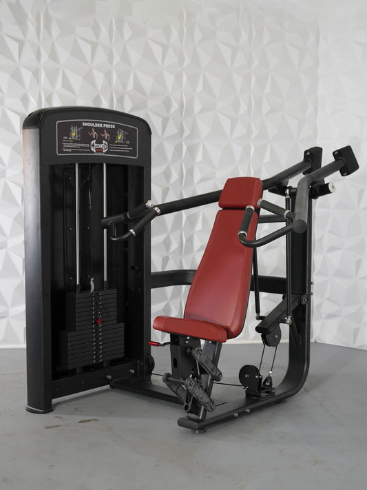 Elite Selectorized Shoulder Press - Muscle D Fitness - Commercial Adjustable Seated Pin Selectorized Shoulder Press Traps Shoulder Workout