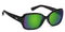 Polarized Amber with Green Mirror / No Bifocal/Reader (Plano) ($90) / Glossy Black