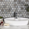 Silver Emperador Marble Hexagon 2" Polished Mosaic Floor and Wall Tile - Livfloors Collection