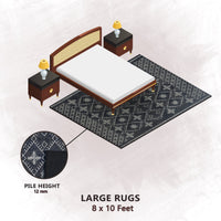 Premium Hand-Tufted Rug Made of 100% Wool  - Snowfall - 8x10 Feet