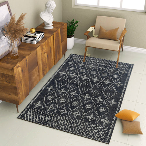 Premium Hand-Tufted Rug Made of 100% Wool  - Snowfall - 6x9 Feet