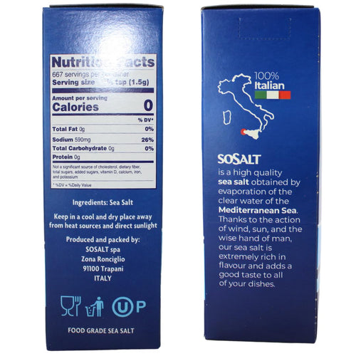 SoSalt Coarse Sea Salt from Sicily | 3 lb (1.36 kg) | Kosher Certified, All Natural Mediterranean Sea Salt