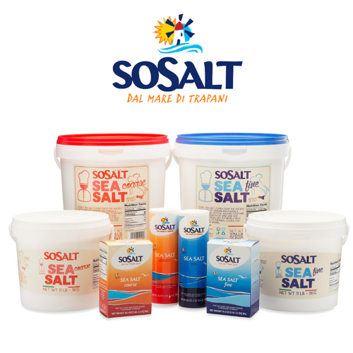 SoSalt Coarse Sea Salt from Sicily | 12 Pack x 1 kg (35.3 oz) | Kosher, All Natural Sicilian Sea Salt