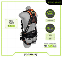 Frontline 100CTB Combat Construction Full Body Harness with Tongue Buckle Legs and Trauma Straps S