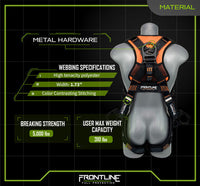 Frontline 105CFTB Combat Vest Style Harness with Front Side D-Rings and Suspension Trauma Straps 2X/3X