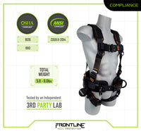 Frontline 110CTB Combat Lite Full Body Harness all Aluminum Hardware and Suspension Trauma Straps XL/2X