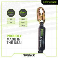 Frontline LES61S-US Patriot 6' Single Leg Elastic Lanyard with Snaphooks - Made in USA