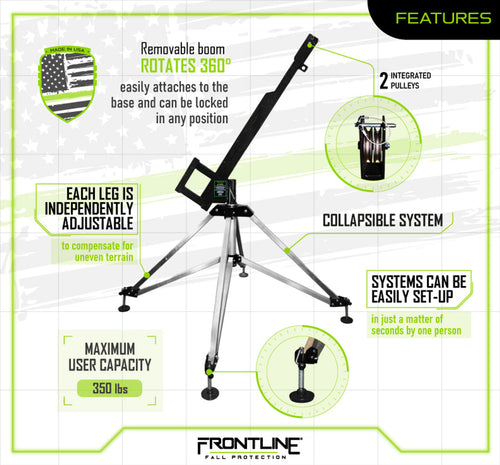 Frontline QAN75-US Patriot Quadpod Confined Space System - Made in USA