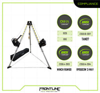 Frontline TAN07RURP MEGApod Confined Space 7' Aluminum Tripod with 60' Winch and 3-Way SRL