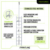 Frontline VLCS Ladder Cable Vertical Lifeline System (Stainless Steel) 40'