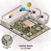 Premium Hand-Tufted Rug Made of 100% Wool  - Spring Atlas - 9x12 Feet