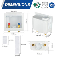 1/2" Copper Press Inlet, Washing Machine Outlet Box, Center Drain Plumbingsell