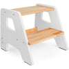 2-Step Wooden Stool for Toddlers(Step Stool for Children Ages 2+)