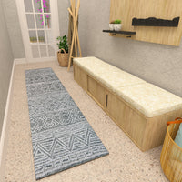 Premium Hand-Tufted Rug Made of 100% Wool  - Still River Grey - 2x10 Feet