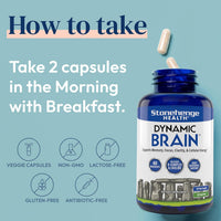 Stonehenge Health Dynamic Brain Supplement – Memory, Focus Mental Clarity | 60 Capsules