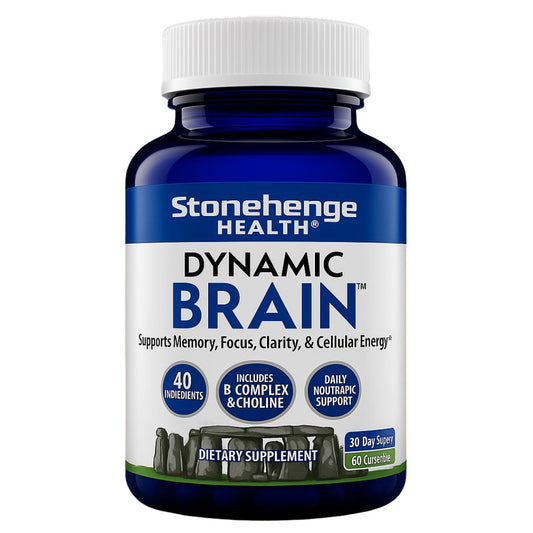 Stonehenge Health Dynamic Brain Supplement – Memory, Focus Mental Clarity | 60 Capsules
