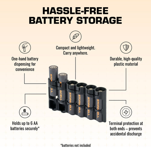 Slimline AA 6 Pack (Black)