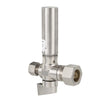 10 Pcs 1/4 Turn Stop Straight Valve, 1/2" Nominal (5/8" OD) Compression x 3/8" OD With Stainless Steel Water Hammer Arrestor Chrome Plated Brass