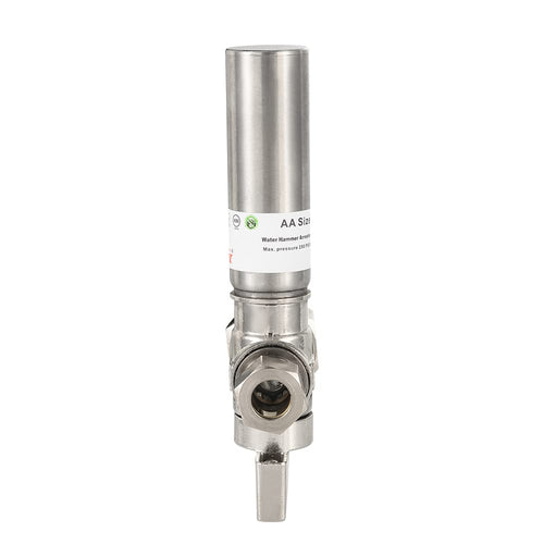 10 Pcs 1/4 Turn Stop Straight Valve, 1/2" Nominal (5/8" OD) Compression x 3/8" OD With Stainless Steel Water Hammer Arrestor Chrome Plated Brass