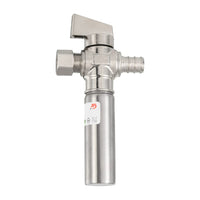 1/4 Turn Stop Straight Valve, 1/2" Barb Crimp PEX x 3/8" OD With Stainless Steel Water Hammer Arrestor Chrome Plated Brass Plumbingsell