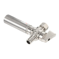 1/4 Turn Stop Straight Valve, 1/2" Barb Crimp PEX x 3/8" OD With Stainless Steel Water Hammer Arrestor Chrome Plated Brass Plumbingsell