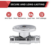 1/2" x 1/2" PEX Expansion Straight Stop Valve, 1/4 Turn (Lead Free) Plumbingsell