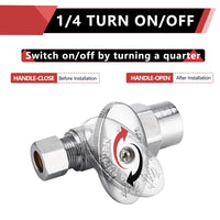 1/2" CPVC x 3/8" OD Compr. Straight Stop Valve, 1/4 Turn (Lead Free)
