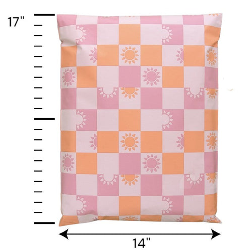 Sunny Check Sunshine Poly Mailers Size 14x17 Summer Shipping Bags