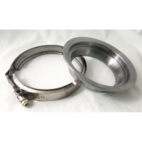 BUNDLE * CNC T6 S400 / K31 Exhaust Outlet Flange to 4in Pipe w/ Clamp