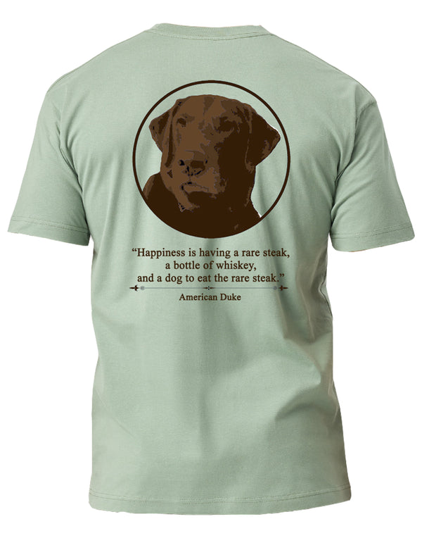 Dogs, Steaks, and Whiskey T-Shirt - Hunter Green American Duke Apparel Company