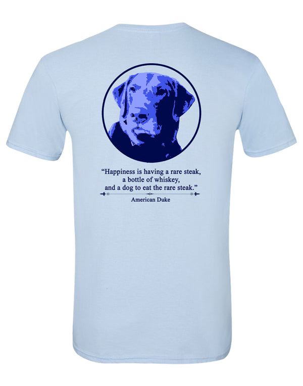 Dogs, Steaks, and Whiskey T-Shirt - Light Blue American Duke Apparel Company