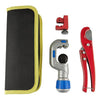 Heavy Duty Canvas Bag 3 Pcs Tubing Cutters Kit with 3/16 to 1-1/4" Pipe Cutter, 1/8 to 7/8" Mini Tube Cutter for Metal Pipes