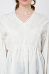 tonal embroidered peplum top with v neckline s to 2xl