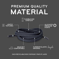 Grey Flat Elastic Stretch Shoe Laces The Original Stretchlace