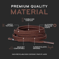 Brown Flat Elastic Stretch Shoe Laces The Original Stretchlace