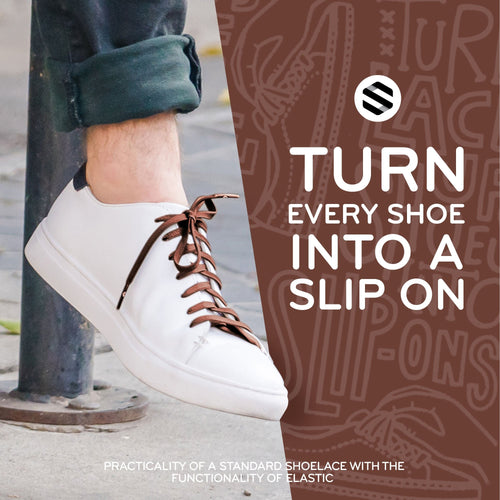 Brown Flat Elastic Stretch Shoe Laces The Original Stretchlace