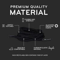 Black Round Elastic Stretch Shoe Laces The Original Stretchlace