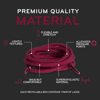 Dark Red Round Elastic Stretch Shoe Laces