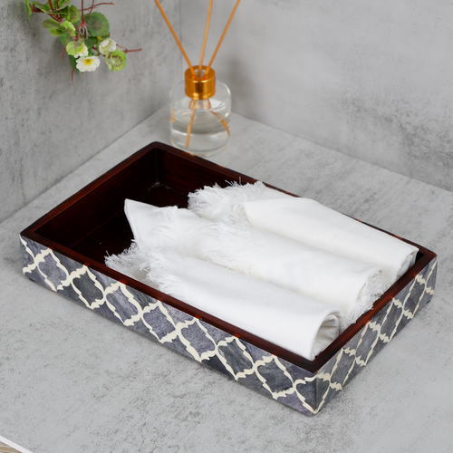 Moroccan Bone Inlay Vanity Decorative Bathroom Tray 10x6